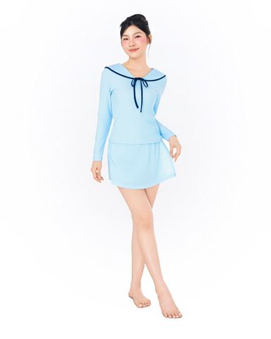  Áo bơi nữ tay dài cổ thuỷ thủ kín đáo và chống nắng Marine Sailor 