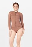  Wetsuit MochaDrift Áo bơi nữ giữ nhiệt khoá kéo Nâu Mocha 1.5mm 