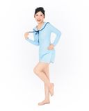  Áo bơi nữ tay dài cổ thuỷ thủ kín đáo và chống nắng Marine Sailor 
