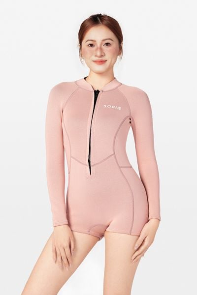  Wetsuit Aboli Đồ bơi nữ giữ nhiệt màu Cam Đào 1.5mm 