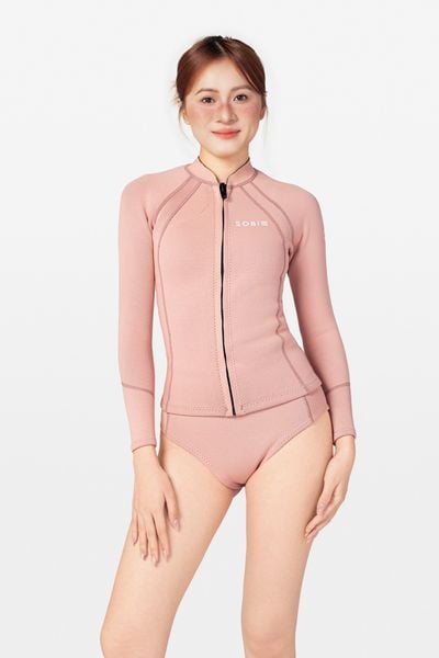  Wetsuit Cara Áo bơi nữ giữ nhiệt khoá kéo Cam Đào 1.5mm 