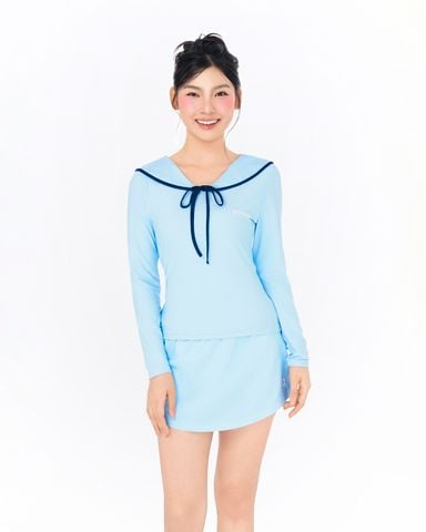  Áo bơi nữ tay dài cổ thuỷ thủ kín đáo và chống nắng Marine Sailor 