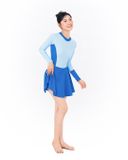  Đồ bơi nữ liền thân váy tay dài kín đáo và chống nắng Marine Blue 