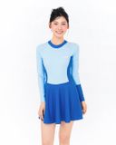  Đồ bơi nữ liền thân váy tay dài kín đáo và chống nắng Marine Blue 
