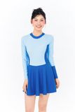  Đồ bơi nữ liền thân váy tay dài kín đáo và chống nắng Marine Blue 