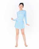  Áo bơi nữ tay dài khoá kéo kín đáo và chống nắng Marine Darya 