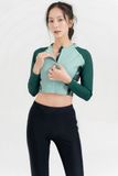  Áo Bơi Nữ Croptop Khóa Kéo Tay Dài - Persistent 