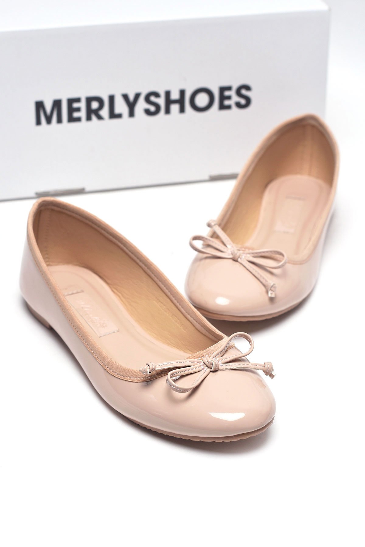 Giày Búp Bê Nude Mũi Tròn Nơ Nhí Merly 1038, Giày Bệt Nữ, Giày Công Sở Nữ, Giày Búp Bê Bigsize, Giày Nữ Tết 2025