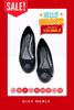 Giày Búp Bê Nữ Nơ Nhí Xinh Mũi Tròn Merly 1038 Đen Microfiber Cao Cấp, Giày Búp Bê Đen, Giày Bệt Nữ, Giày Công Sở Nữ, Giày Nữ Big Size