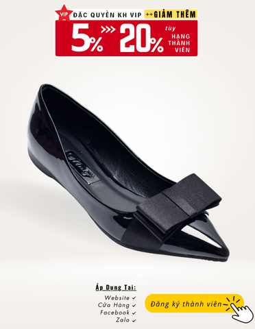 [Form Lớn Giảm 1 Size] Giày Búp Bê Nữ Mũi Nhọn Nơ Merly 1127 Kem Bóng Giày Nữ Nơ Giày Bít Mũi Nữ, Giày Búp Bê Big Size