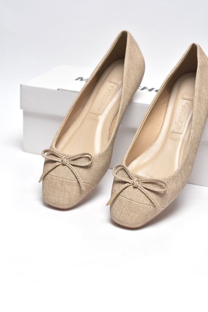 [Form lớn lùi 1 size] Giày Búp Bê Da Mũi Vuông Nơ Merly 1202 Big Size 35-43 Da Cao Cấp Màu Nâu Jean Vintage, Giày Công Sở Nữ, Giày Bệt Nữ, Giày Mũi Vuông, Giày Búp Bê Bigsize