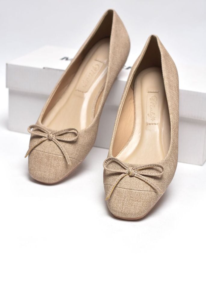 [Form lớn lùi 1 size] Giày Búp Bê Da Mũi Vuông Nơ Merly 1202 Big Size 35-43 Da Cao Cấp Màu Nâu Jean Vintage, Giày Công Sở Nữ, Giày Bệt Nữ, Giày Mũi Vuông, Giày Búp Bê Bigsize
