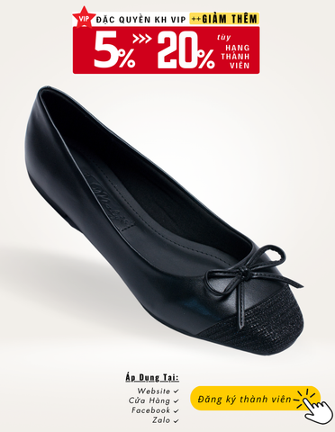 [Best Seller] Giày Búp Bê Nữ Mũi Vuông Nơ Merly 1202 Đen Giày Big Size [35-43] Giày Bệt Mũi Vuông, Giày Bít Mũi Đen, Giày Bít Mũi Nữ, Giày Công Sở Nữ, Giày Búp Bê Big Size, Giày Nữ Big Size