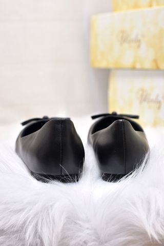 Giày Búp Bê Nữ Mũi Vuông Nơ Merly 1202 Bạc Giày Big Size [ 35 - 43 ] Giày Bệt Mũi Vuông, Giày Bít Mũi Đen, Giày Bít Mũi Nữ, Giày Công Sở Nữ, Giày Búp Bê Big Size, Giày Nữ Big Size