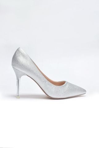 Giày Cao Gót 9cm Đi Tiệc Màu Bạc Nhũ Bigsize 35-43 Merly 1207 Bạc Metallic, Giày Cao Gót Mũi Nhọn
