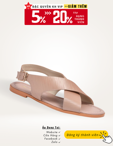 Giày sandal bệt nữ quai chéo Merly 1383 Hồng vân, Giày sandals nữ, Giày nữ big size