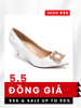 Giày Cao Gót 5cm Gắn Khóa Lấp Lánh Merly 1442 Trắng Gót Trong, Giày Cao Gót Bigsize, Giày Đi Tiệc, Giày Cao Gót Mũi Nhọn, Giày Nữ Big Size