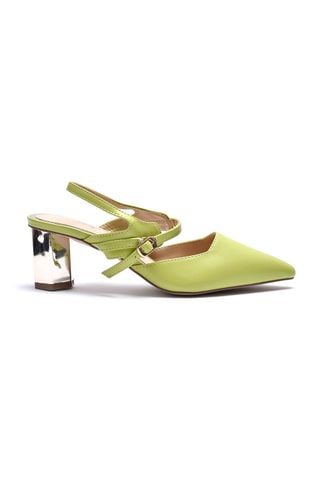 Giày Bít Mũi Nữ Đế Vuông 5cm, Giày Đi Tiệc, Giày Cao Gót Mũi Nhọn, Giày Slingback, Giày Bít Mũi Hở Gót Nữ, Giày Công Sở Nữ Êm Chân, Giày Cao Gót Big Size, Giày Bít Mũi Quai Hậu Thương Hiệu Merly 1461 Xanh Bơ