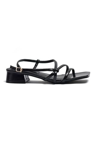 Giày Sandals Dây Đế Vuông 3cm, Xăng Đan Cao Gót Đế Vuông Dây Mảnh, Giày Xăng Đan Nữ Cao Cấp, Giày Sandals Big Size, Giày Nữ Big Size TPHCM Merly 1463 Đen Da Microfiber