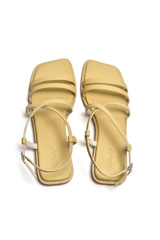 Giày Sandals Dây Mảnh Đế Bệt, Xăng Đan Dây, Giày Xăng Đan Nữ Cao Cấp, Giày Nữ Hàng Hiệu, Giày Sandals Big Size, Giày Nữ Big Size TPHCM Merly 1467 Vàng