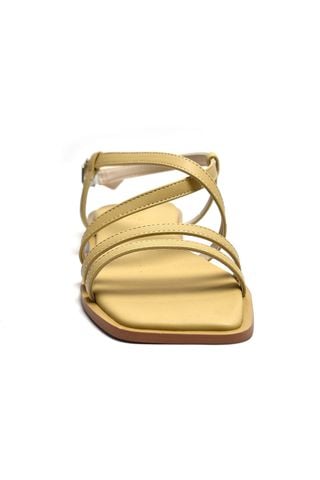 Giày Sandals Dây Mảnh Đế Bệt, Xăng Đan Dây, Giày Xăng Đan Nữ Cao Cấp, Giày Nữ Hàng Hiệu, Giày Sandals Big Size, Giày Nữ Big Size TPHCM Merly 1467 Vàng