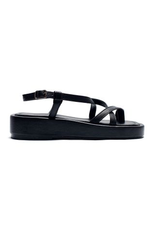 Giày Sandal Bánh Mì, Xăng Đan Nữ Đế Cao 4cm Merly 1468 Đen, Giày Dép Nữ Big Size, Sandal Dây Xỏ Ngón, Dép Xăng Đan Nữ Cao Cấp, Giày Màu Đen