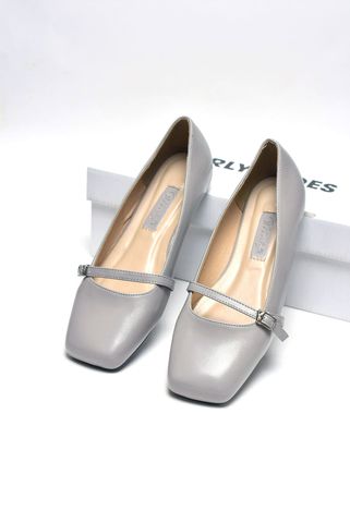 Giày Búp Bê Quai Ngang Merly 1473 Xám Bigsize 35-42, Giày Búp Bê Mary Jane, Giày Mũi Vuông Nữ, Giày Búp Bê Có Quai Hàn Quốc, Giày Công Sở Nữ, Giày Bệt Nữ, Giày Nữ Big Size