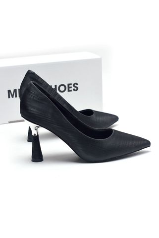 Giày Cao Gót Mũi Nhọn 7cm Merly 1476 Đen Vân Xước Sang Trọng, Giày Cao Gót Big Size, Giày Cao Gót 7cm, Giày Cao Gót Đen Mũi Nhọn, Giày Đi Tiệc, Giày Công Sở Nữ