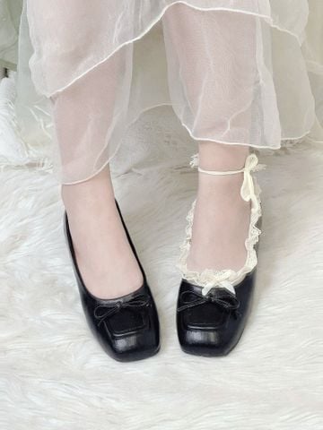 Tất Vớ Cổ Thấp Mang Giày Búp Bê Nhún Bèo Viền Ren Tiểu Thư Dây Buộc Cổ Chân Phong Cách Lolita Nữ Tính Phù Hợp Mọi Cỡ Chân Merly, Vớ Mang Giày Mary Jane, Vớ Mang Giày Búp bê