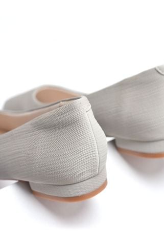 Giày Búp Bê Mũi Nhọn Đế Vuông Cao 1cm, Giày Công Sở Nữ Êm Chân, Giày Bít Mũi Nữ Đế Thấp, Giày Bệt Nữ Cao Cấp, Giày Nữ Big Size, Thương Hiệu Merly 1488 Xám Ghi Vân