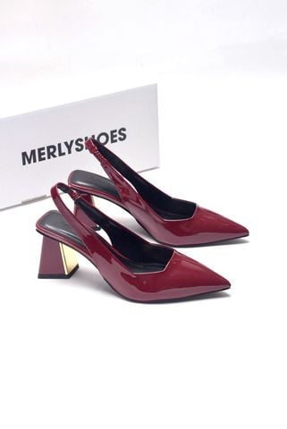 Giày Cao Gót Đỏ Đế Vuông 7cm Merly 1490 Big Size