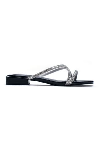 Dép Sandals Dây Đính Đá Blingbling, Dép Cao Gót Đính Đá Dây Mảnh, Dép Sandals Cao Gót Nữ, Guốc Cao Gót Đế Vuông 2cm, Dép Nữ Size 35 đến 42 Phù Hợp Làm Giày Đi Dự Tiệc, Sandals Cao Gót 2cm Thương Hiệu Merly 1503 Đen Dây Sáng