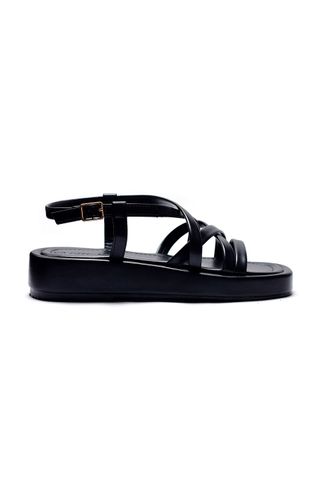 Sandals Bánh Mì Nữ Dây Mút Phồng Đế Cao 4cm Merly 1505 Đen, Platform Sandals, Xăng Đan Bánh Mì Nữ, Giày Bánh Mì Đế Cao, Dép Sandal Dây Nữ, Giày Nữ Big Size