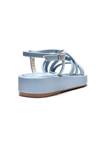 Sandals Bánh Mì Nữ Dây Mút Phồng Đế Cao 4cm Merly 1505 Xanh Dương Nhạt Pastel, Platform Sandals, Xăng Đan Bánh Mì Nữ, Giày Dép Bánh Mì Đế Cao, Dép Sandal Dây Nữ, Giày Nữ Big Size