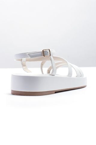 Sandals Bánh Mì Đế Cao 4cm Merly 1510 Trắng, Xăng Đan Dây, Giày Dép Bánh Mì Nữ, Giày Bánh Mì Nữ Chính Hãng, Giày Nữ Big Size, Sandal Big Size