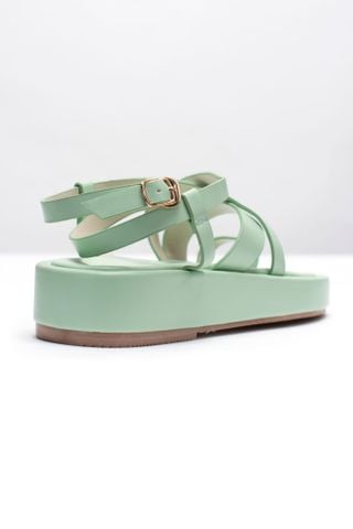 Sandal Nữ, Sandals Bánh Mì, Giày Đế Cao 4cm Merly 1511 Xanh Mint, Xăng Đan Xỏ NGón, Sandals Dây, Xăng Đan Nữ Cao Cấp, Giày Bánh Mì Nữ, Giày Chiến Binh Nữ, Giày Nữ Big Size