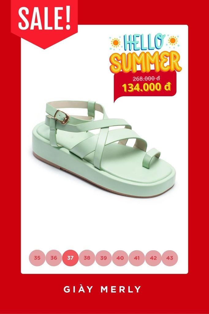 Sandal Nữ, Sandals Bánh Mì, Giày Đế Cao 4cm Merly 1511 Xanh Mint, Xăng Đan Xỏ NGón, Sandals Dây, Xăng Đan Nữ Cao Cấp, Giày Bánh Mì Nữ, Giày Chiến Binh Nữ, Giày Nữ Big Size