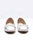 [Best Seller] Giày Mũi Vuông Nơ Nhí Phong Cách Hàn Chính Hãng Thương Hiệu Merly 1514 Màu Trắng, Giày Búp Bê Big Size Đế Bệt Da Chần Trám Chỉ Bông Mềm, Giày Da Công Sở, Giày Nữ Trắng