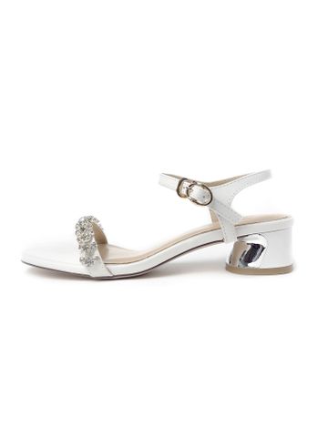 Sandal Quai Ngang Nữ Cao 3cm Quai Đính Đá Lấp Lánh Merly 1515 Trắng, Giày Đi Tiệc, Giày Cao Gót Đế Vuông, Dép Xăng Đan Nữ Cao Cấp, Giày Đi Với Áo Dài, Giày Đi Dự Đám Cưới Nữ,  Dép Xăng Đan Nữ Cao Cấp, Giày Sandals Cô Dâu