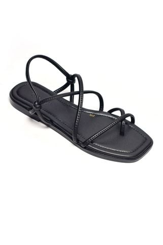 Giày Sandals Dây Mảnh Nữ Xỏ Ngón Đế Bệt 1cm Merly 1517 Đen, Xăng Đan Nữ Cao Cấp, Giày Sandals Nữ Chính Hãng, Giày Dép Nữ Big Size Merly