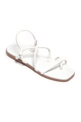 Giày Sandals Dây Mảnh Nữ Xỏ Ngón Đế Bệt 1cm Merly 1517 Trắng, Xăng Đan Nữ Cao Cấp, Giày Sandals Nữ Chính Hãng, Giày Dép Nữ Big Size Merly