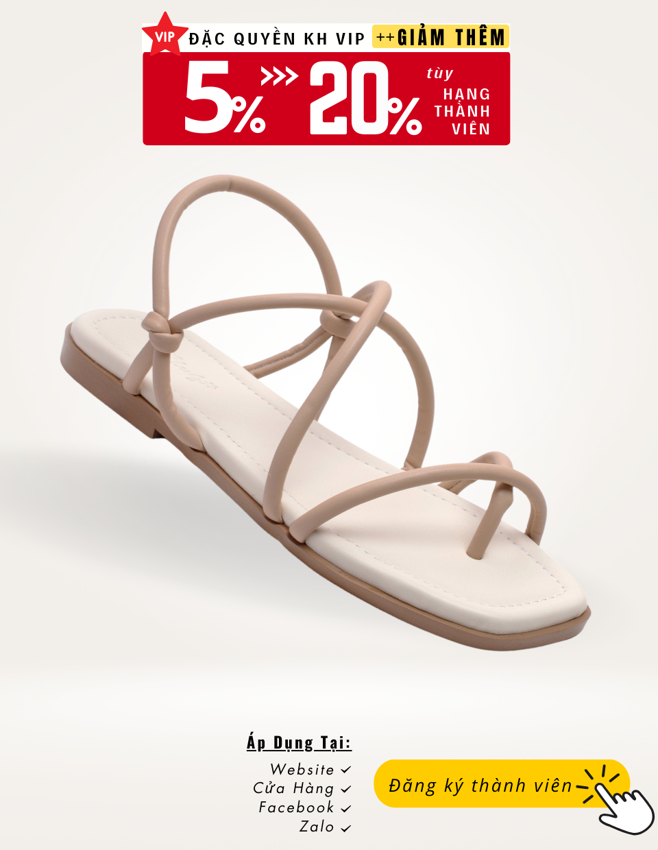 Giày Sandals Dây Mảnh Nude Phối Kem Nữ Xỏ Ngón Đế Bệt 1cm Merly 1517, Xăng Đan Nữ Cao Cấp, Giày Sandals Nữ Chính Hãng, Giày Dép Nữ Big Size Merly