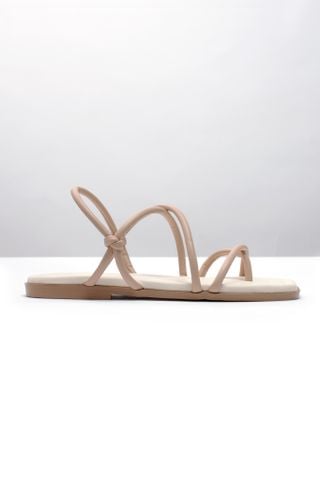 Giày Sandals Dây Mảnh Nude Phối Kem Nữ Xỏ Ngón Đế Bệt 1cm Merly 1517, Xăng Đan Nữ Cao Cấp, Giày Sandals Nữ Chính Hãng, Giày Dép Nữ Big Size Merly