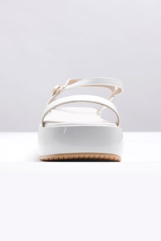 Sandal Nữ Quai Ngang, Giày Dép Bánh Mì,  5cm Merly 1525 Trắng, Xăng Đan Đế Xuồng, Sandals Nữ, Dép Bánh Mì Nữ Chính Hãng, Giày Platform, Dép Xăng Đan Nữ Cao Cấp, Giày Nữ Big Size