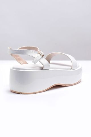 Sandal Nữ Quai Ngang, Giày Dép Bánh Mì,  5cm Merly 1525 Trắng, Xăng Đan Đế Xuồng, Sandals Nữ, Dép Bánh Mì Nữ Chính Hãng, Giày Platform, Dép Xăng Đan Nữ Cao Cấp, Giày Nữ Big Size