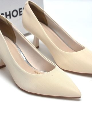 Giày Cao Gót Mũi Nhọn 5cm Merly 1526 Kem Vân Xước [ Nude ] Giày Cao Gót Đế Nhọn, Giày Công Sở Nữ Êm Chân, Giày Cao Gót Big Size 35-43