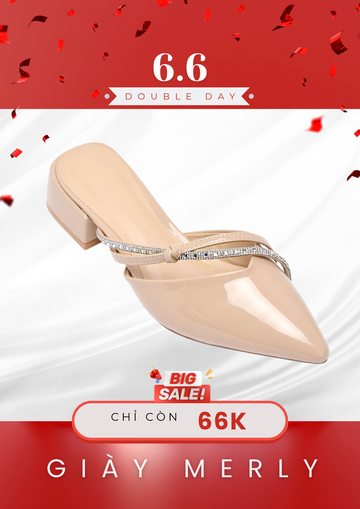 Giày Sục Nữ Big Size Đế Vuông 3cm Mũi Nhọn Màu Nude Kem [35 - 43] Merly 1549, Giày Dép Big Size Nữ, Dép Sục Nữ, Guốc Sục, Cao Gót Đế Vuông 3cm, Giày Tiệc, Giày Công Sở