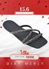 Dép Lê Nữ Đính Đá Dây Mảnh Big Size Nữ 35-43 Merly 1550 Đen, Dép Da Cao Cấp, Dép Nữ Màu Đen, Dép Đi Biển, Thương Hiệu Merly