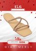 Dép Lê Nữ Đính Đá Dây Mảnh Big Size Nữ 35-43 Merly 1550 Be Vàng x Đá Nâu, Dép Da Cao Cấp, Dép Nữ Màu Nâu, Dép Đi Biển, Thương Hiệu Merly