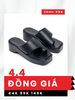 Dép Bánh Mì Xỏ Ngón Chống Nắng Đế Cao 5cm Merly 1555 Đen, Dép Nữ Quai Bản Lớn Che Chân, Dép Da Cao Cấp, Dép Da Nữ Cao Cấp, Dép Xăng Đan, Platform Sandal, Dép Nữ Big Size
